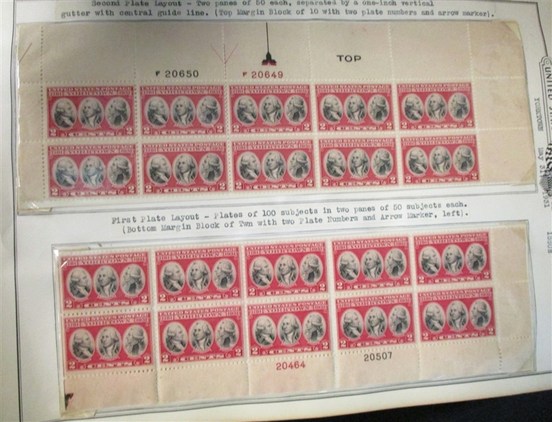 US Large Plate Block Collection, 1920-50's (Est $450-550) 