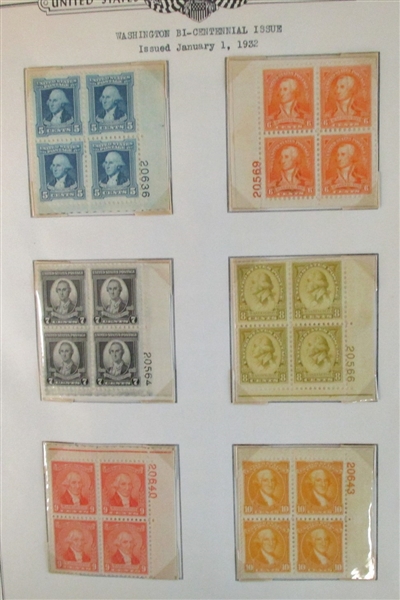 US Large Plate Block Collection, 1920-50's (Est $450-550) 