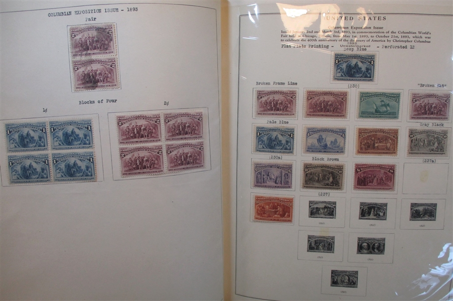 USA Commemorative Collection in Old Scott Album to 1958 (Est $1200-1500)