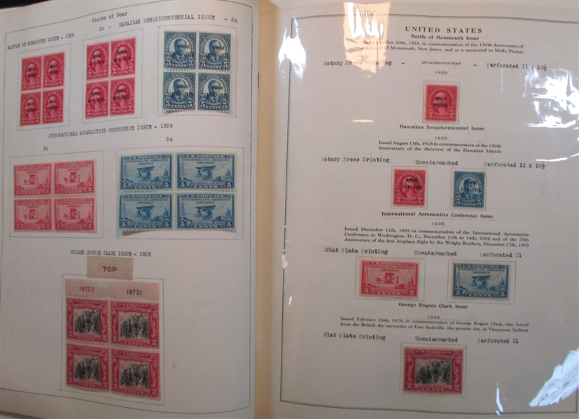 USA Commemorative Collection in Old Scott Album to 1958 (Est $1200-1500)