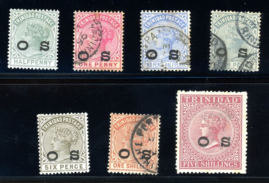 Trinidad Scott O1-O7 Mixed Unused/Used Set - 1893-4 Officials (SCV $820)