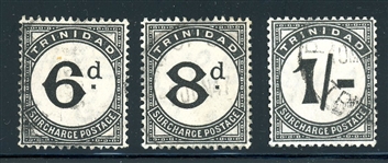 Trinidad and Tobago Scott J6-J8 Used Postage Dues (SCV $415)