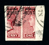Montserrat Scott 1a Used Pair on Piece - Bisect Pair (Est $200-300)