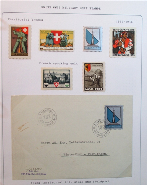 Swiss Soldier Stamp Accumulation with Albums (Est $90-120)