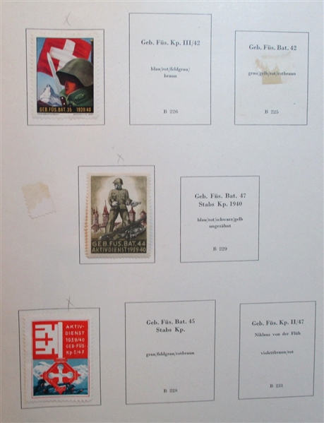 Swiss Soldier Stamp Accumulation with Albums (Est $90-120)