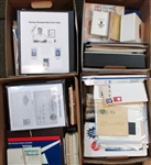 Stamps and Covers in 4 Large Boxes (Est $300-400)