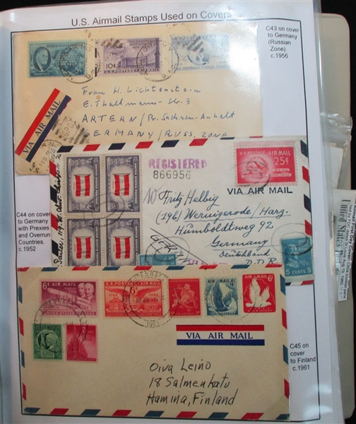 Mostly Airmail Related Stamp and Cover Accumulation in Banker Box (Est $200-250)