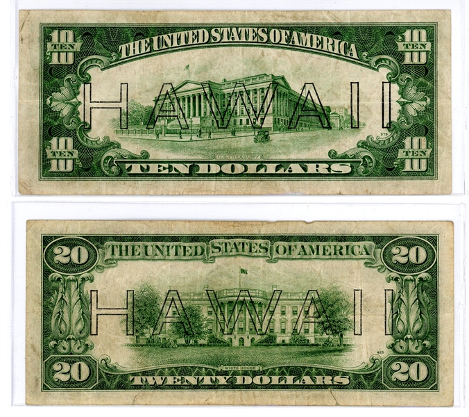 Group of 5 HAWAII Emergency WW2 Notes 1934-1935 (Est $150-250)