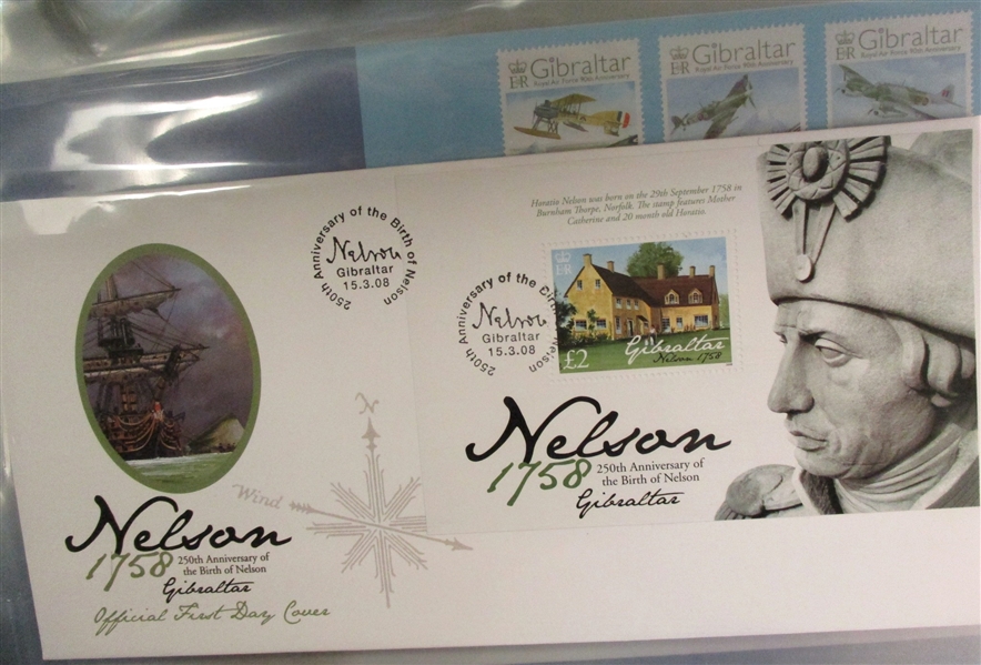 Gibraltar First Day Cover Accumulation, 2007-2009 (Est $120-150)