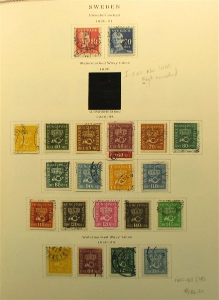 Sweden Used Collection to Late 1970s in Scott Specialty Album (Est $600-900)