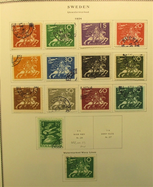 Sweden Used Collection to Late 1970s in Scott Specialty Album (Est $600-900)