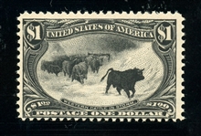 USA Scott 292 MLH Fine, Small Faults, 1898 Cattle in the Storm (SCV $1200)