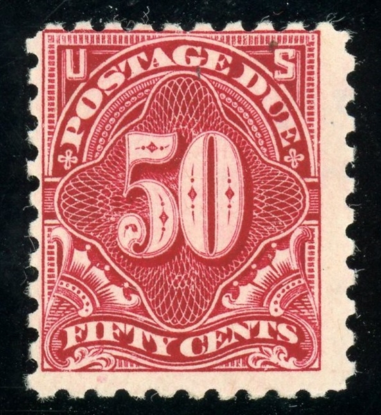 USA Scott J58 MH Avg-Fine, 1914 50¢ Carmine Lake Postage Due (SCV $11,500)