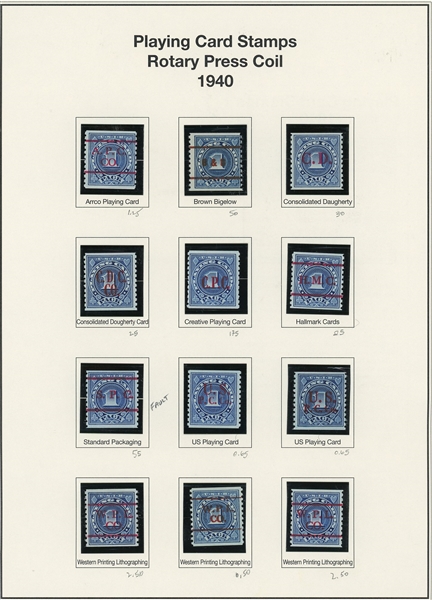 Playing Card Stamps, Rotary Press Coils, RF26-RF27A (ENV $400-450)
