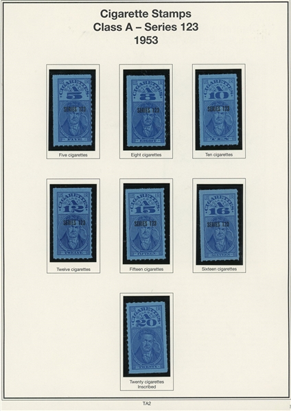 Cigarette Tax Paids, Over 70 Stamps (ENV $400-500)