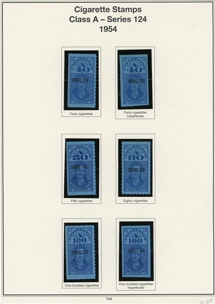 Cigarette Tax Paids, Over 70 Stamps (ENV $400-500)