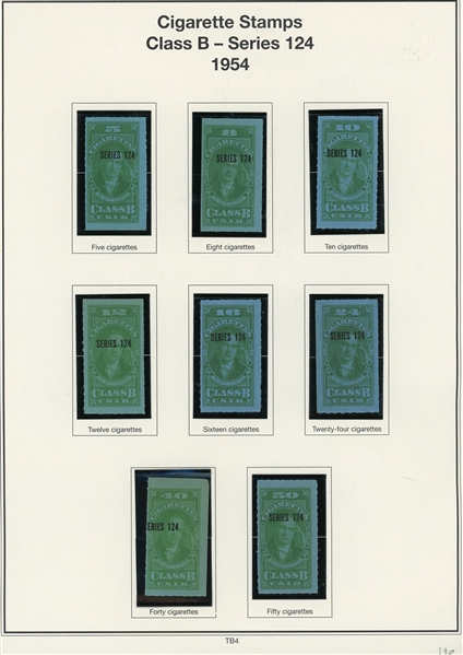 Cigarette Tax Paids, Over 70 Stamps (ENV $400-500)