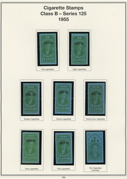 Cigarette Tax Paids, Over 70 Stamps (ENV $400-500)