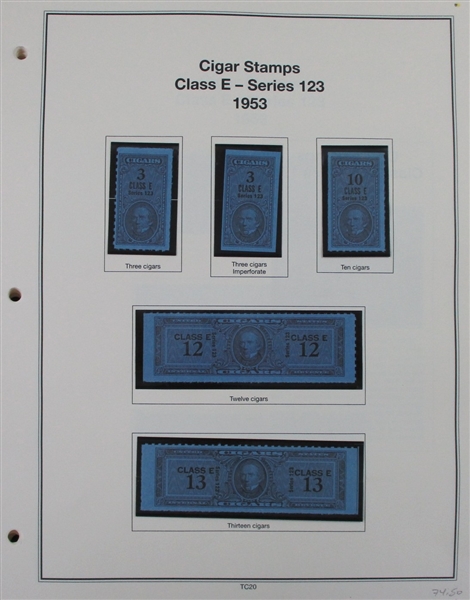 Cigar Tax Paids, Over 180 Stamps (ENV $1000-1100)