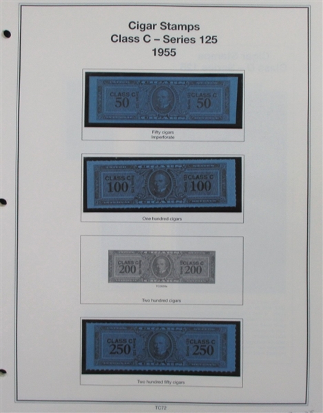 Cigar Tax Paids, Over 180 Stamps (ENV $1000-1100)