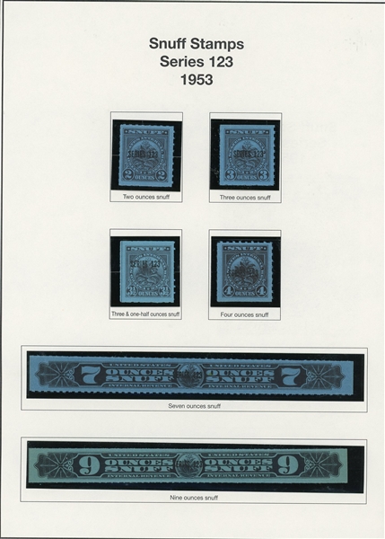 Small Cigar and Snuff Tax Paids, Over 100 Stamps (ENV $500-600)