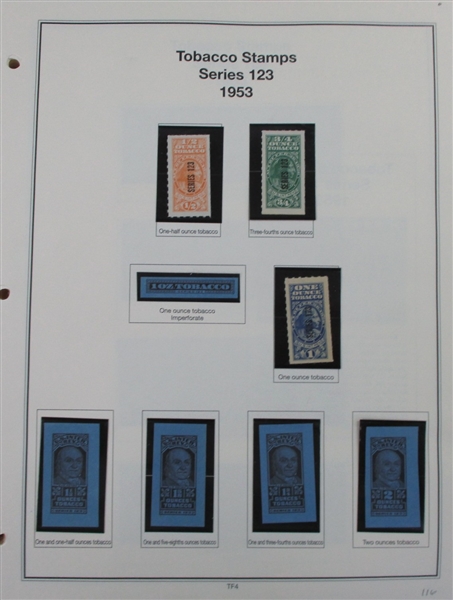 Tobacco and Tobacco Strips Tax Paids, Over 175 Stamps (ENV $1000-1100)