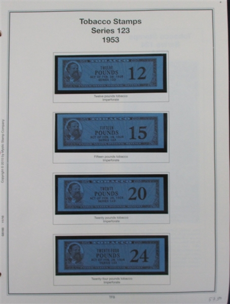 Tobacco and Tobacco Strips Tax Paids, Over 175 Stamps (ENV $1000-1100)
