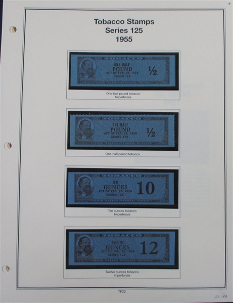 Tobacco and Tobacco Strips Tax Paids, Over 175 Stamps (ENV $1000-1100)