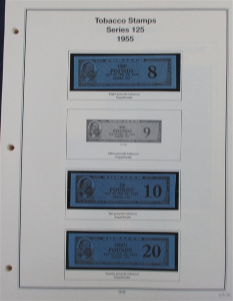 Tobacco and Tobacco Strips Tax Paids, Over 175 Stamps (ENV $1000-1100)