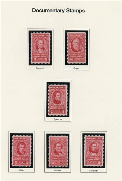 Documentary Revenue Stamps, Group of 50 1951 & 1954 Issues (SCV $850)