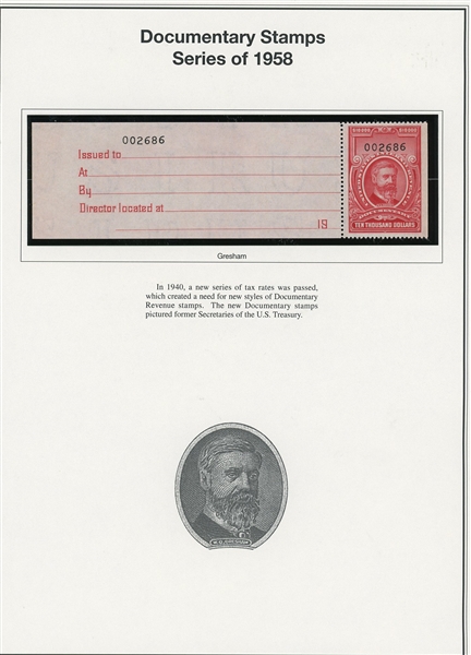 Documentary Revenue Stamps, Group of 50 1951 & 1954 Issues (SCV $850)