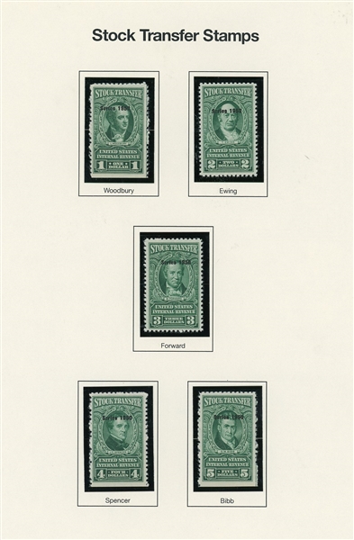 USA Scott RD313-RD327, Series 1950 to $5 issue (SCV $375)