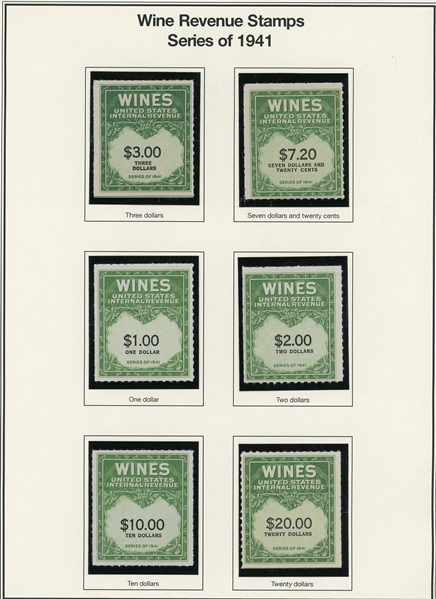 Fabulous Wine Revenue Stamp Collection on Mystic Pages (SCV $3000+)