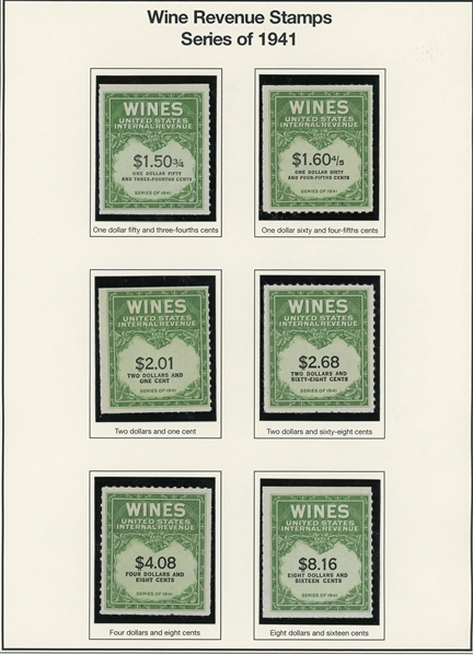 Fabulous Wine Revenue Stamp Collection on Mystic Pages (SCV $3000+)