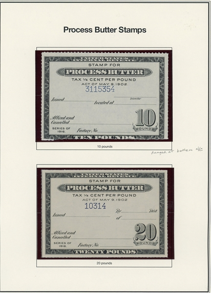 Process Butter Stamps, 7 Different, Complete Set (ENV $300+)