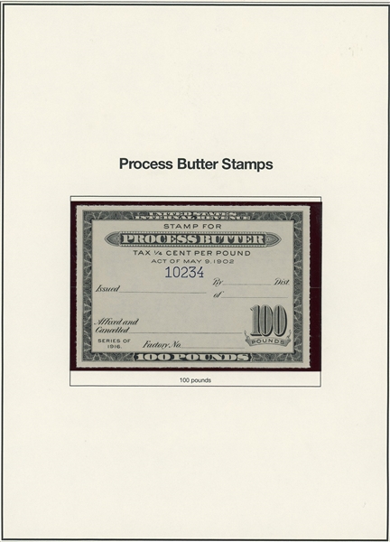Process Butter Stamps, 7 Different, Complete Set (ENV $300+)