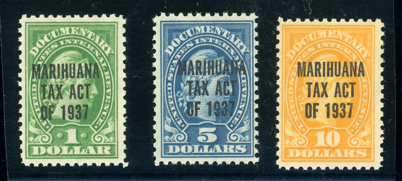 USA Scott RJM1-RJM3 MNH F-VF, 1937 Marijuana Stamps (SCV $1300)