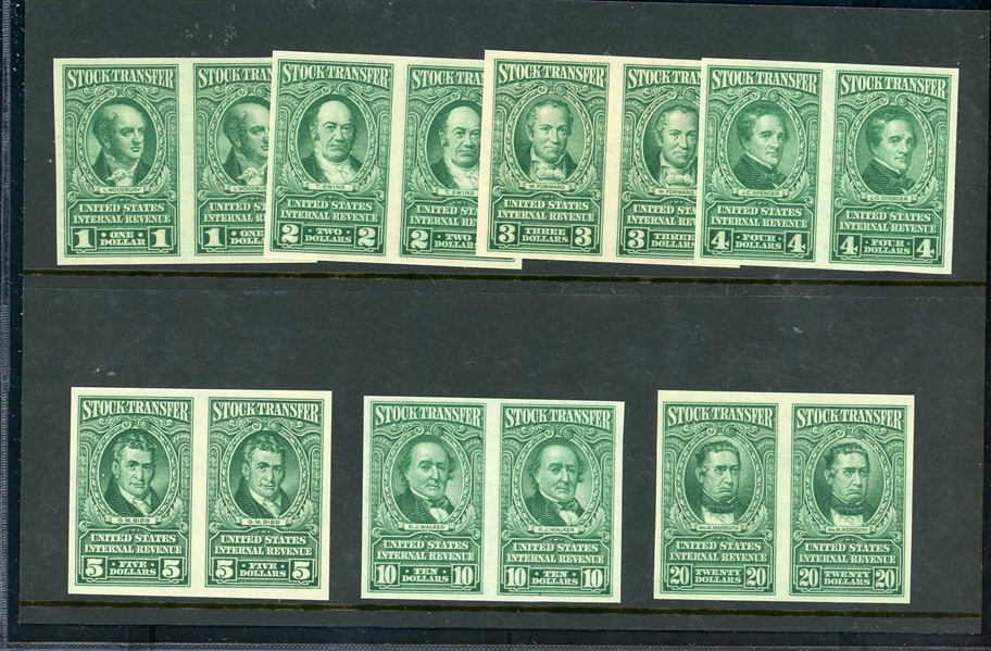 USA Scott RD79-RD85 Imperforate Pairs, Without Overprint (Est $400-600)