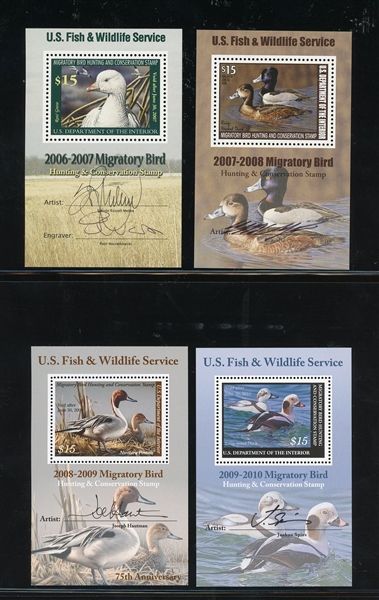 USA Scott RW73b-RW80b Duck Sheetlets with Signatures, 2006-2013 (SCV $620)