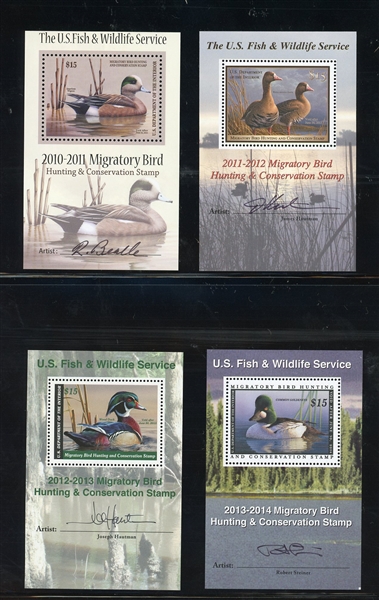 USA Scott RW73b-RW80b Duck Sheetlets with Signatures, 2006-2013 (SCV $620)