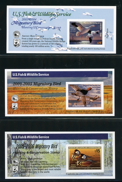 USA Scott RW66A-RW91A Self Adhesive Duck Panes, 1998-2024 (Face $505)
