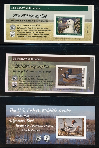 USA Scott RW66A-RW91A Self Adhesive Duck Panes, 1998-2024 (Face $505)