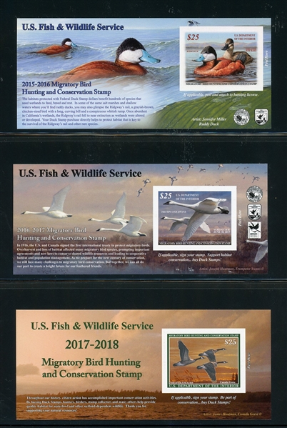 USA Scott RW66A-RW91A Self Adhesive Duck Panes, 1998-2024 (Face $505)