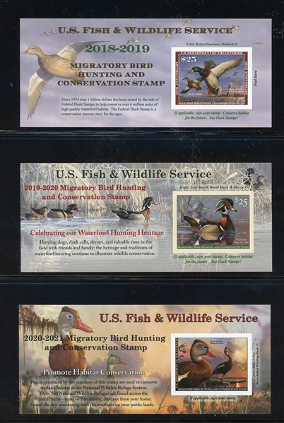 USA Scott RW66A-RW91A Self Adhesive Duck Panes, 1998-2024 (Face $505)