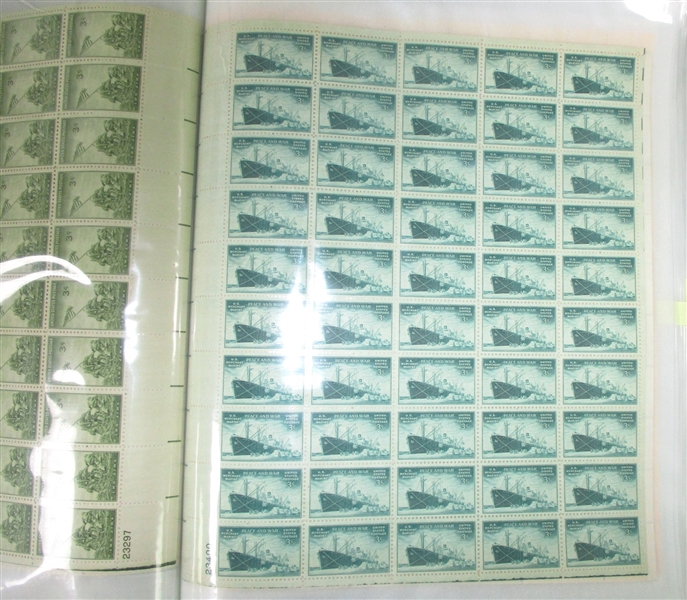 USA Mint Sheet Lot, 1940s to 41¢ Era (Face $590)