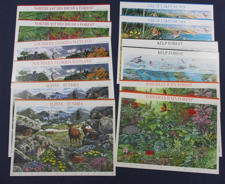 Nature of America Sheets - Full Set of 12, Qty 2 Each (Face $91)