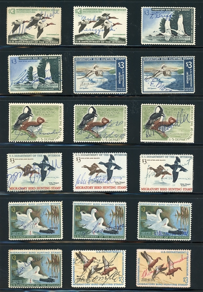 Large Flock of Mint, Unused, and Used Ducks (Est $200-400)