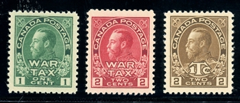 Canada War Tax Stamps - 3 Different VF to XF (SCV $247)