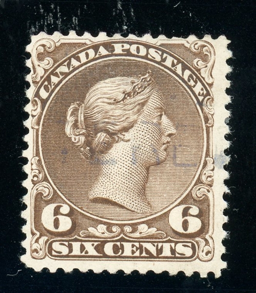 Canada UTC 26ii Used Fine, 1868 6¢ Large Queen with 2007 Greene Cert (UTC $500)
