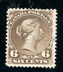 Canada UTC 26ii Used Fine, 1868 6¢ Large Queen with 2007 Greene Cert (UTC $500)